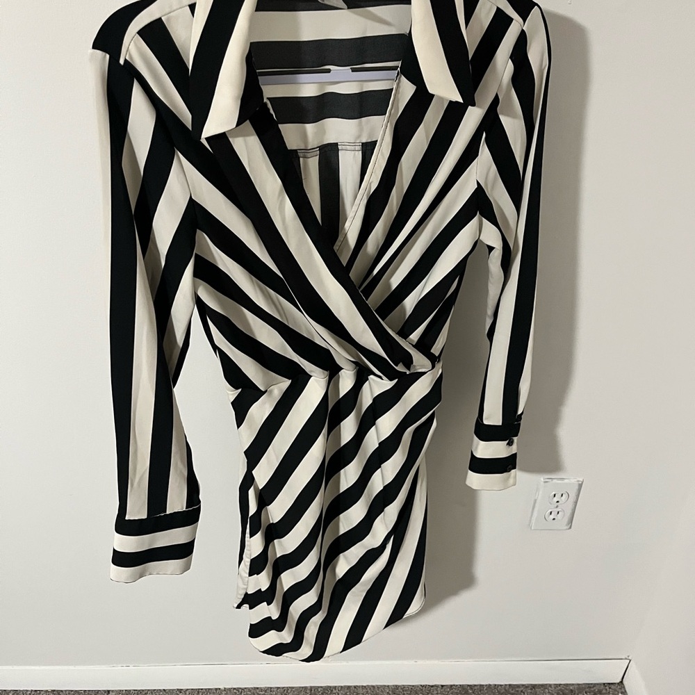 Black and White Striped Dress